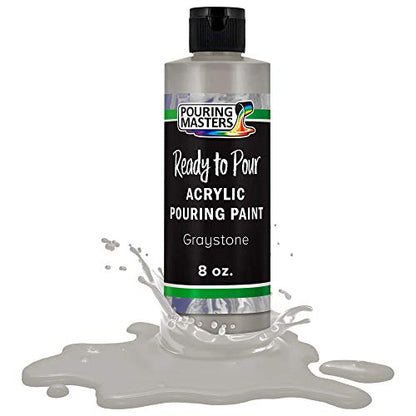 Pouring Masters Graystone Ready to Pour Acrylic Pouring Paint - Premium 8-Ounce Pre-Mixed Fluid Acrylic Paint - Fluid Art Supplies for Canvas, Wood, Paper, Tile & Rocks