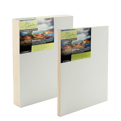 Da Vinci Pro Resist-Grip Coarse Textured Gesso Board, 16x16-4 Pack, 3/4" Depth Art Boards for Painting, White Acrylic Polymer with Quartz Sand, Warp-Resistant Cradled and Sealed MDF Panel