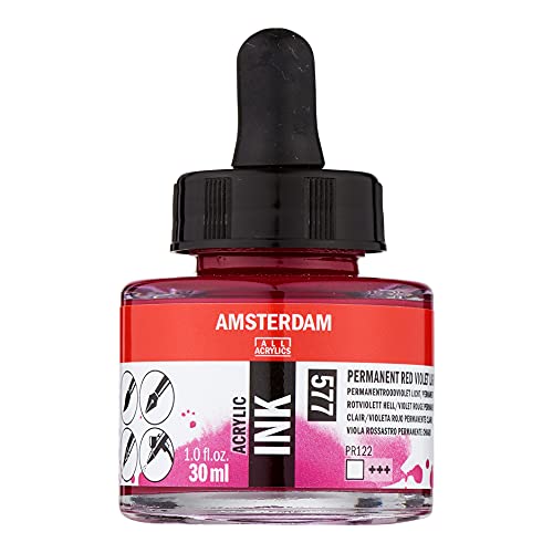 Amsterdam Acrylic Ink Bottle 30 ml Permanent red Violet Light 577 (17205770) - color: Permanent Red Violet, size: 1 fl oz