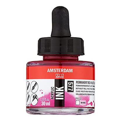 Amsterdam Acrylic Ink Bottle 30 ml Permanent red Violet Light 577 (17205770) - color: Permanent Red Violet, size: 1 fl oz