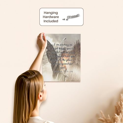 3dRose Bible quote from Exodus 23 on angel background Museum Grade Canvas Wrap 11x14 - size: 11"L x 14"W