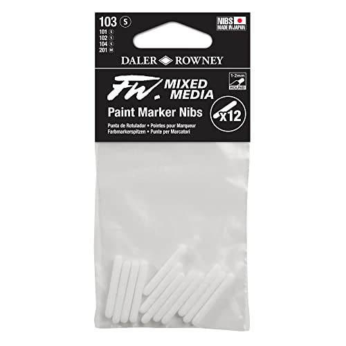 FW Mixed Media Paint Marker Nibs, Pack of 12, Small 1-2mm Round nibs (D160323103) - style: 1-2MM Round, Nibs