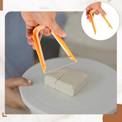 HARFINGTON 2pcs Clay Mud Cutting Wire 3.35" Wire Clay Cutter Pottery Slicer Cutting Tools Plastic Clay Sculpting Tools for Pottery Ceramic Sculpting Trimming