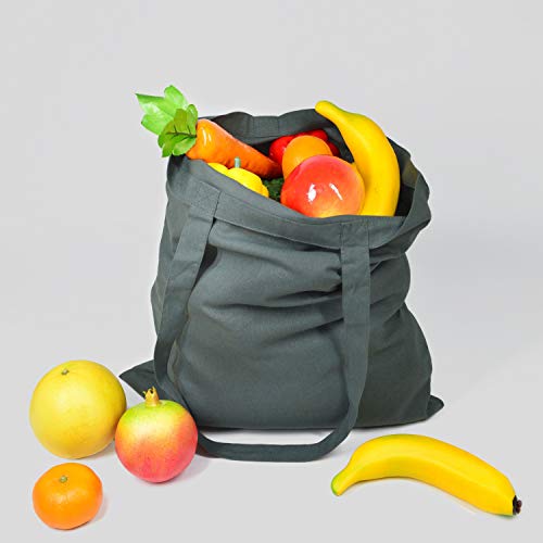NPBAG 15 Pack 15'' X 16'' Grey Cotton Tote Bags, Lightweight Blank Bulk Cloth bags with 1pc of PTFE Teflon Sheet - color: Grey, size: Medium