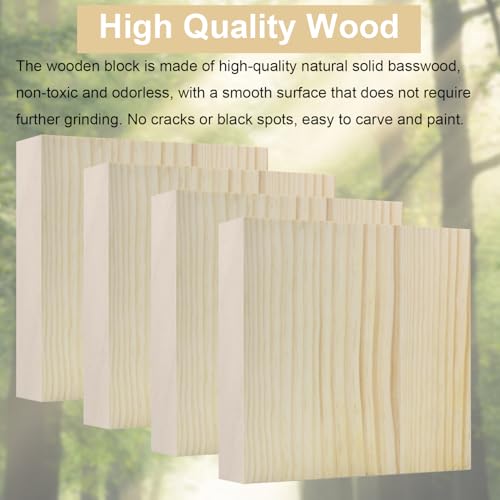 4 PCS Solid Wood Blocks, 10 x 10 x 1 Inch One-Piece Unfinished Wood Panels for Wood Burning, Laser Engraving, Painting, DIY Signs, Home Decor and Craft Projects - size: 10x10x1 Inch
