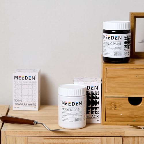MEEDEN Titanium White Acrylic Paint: 300ml/ 10oz Heavy Body Gloss Acrylic Paint - Thick Art Paints for Professional Artists Painting on Canvas - color: Titanium White - 300ml