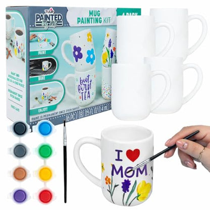 Tulip Painted by Me Ceramic Painting Kit, 4 Mugs - color: Mugs