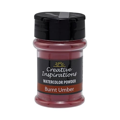 Creative Inspirations Powder Watercolor Paint - 38g Shaker Bottle, Burnt Umber - Dye-Based Water-Soluble Crystalline Pigments - Non-Toxic, Perfect for Abstract and Spontaneous Effects - color: Burnt Umber, style: Pack of 1