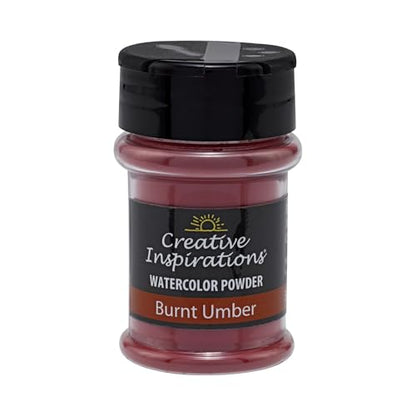 Creative Inspirations Powder Watercolor Paint - 38g Shaker Bottle, Burnt Umber - Dye-Based Water-Soluble Crystalline Pigments - Non-Toxic, Perfect for Abstract and Spontaneous Effects - color: Burnt Umber, style: Pack of 1