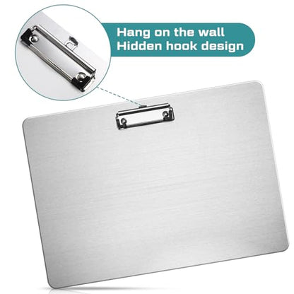 1 Pack Metal Clipboard 11 x 17 Inch Horizontal Stainless Steel Clipboard for A3 Size Paper Landscape Drawing Non Magnetic Clip Board for Sketching Supplies Office School