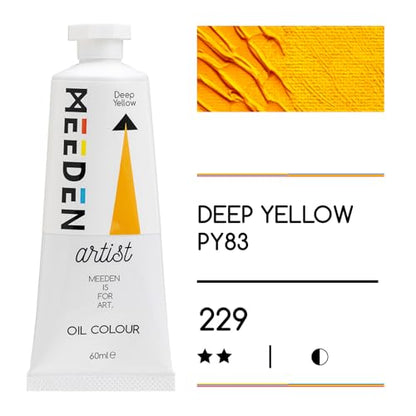 MEEDEN Artist Grade Oil Paint: Deep Yellow - 60ml/2oz Tube - Professional Art Paints for Canvas Painting - color: Deep Yellow, style: 60ml/2oz