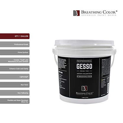 White Gesso Canvas Primer 1 Gallon Give Your Art The Ultimate Base Prime! Keep Paint from Absorbing! Whether Acrylics, Oils, Watercolors or Pastels, Make Every Painting Look its Absolute Best