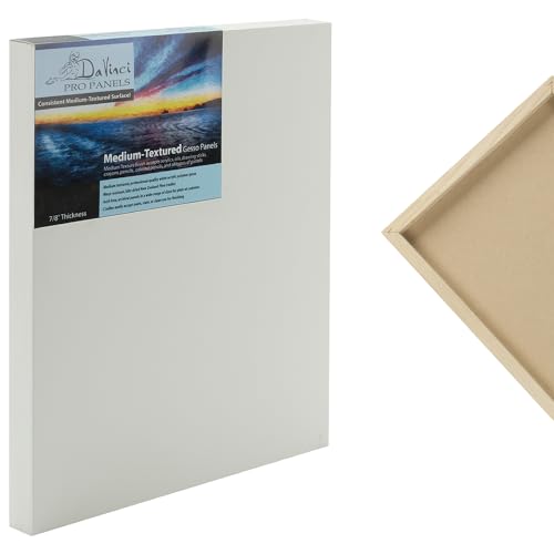 Da Vinci Pro Medium Textured Gesso Panel -14x18-7/8" Depth Wood Panel for Painting - Accepts Mediums Like Canvas - for Oils, Acrylics, Mixed Media, Pastels & Drawing Sticks - size: 14x18"