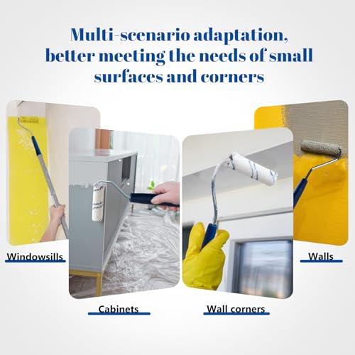 20 Pack Microfiber Paint Roller, 4 Inch and 6 Inch, Small Paint Roller Covers with 2Pcs Anti Rust Metal Roller Frames, Mini Paint Rollers for House Painting, Wall Painting Tool - size: 4&6 Inch Paint Roller Kit, 20 Pack