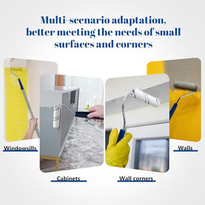 40 Pack Microfiber Paint Roller, 4 Inch and 6 Inch, Small Paint Roller Covers with 2Pcs Anti Rust Metal Roller Frames, Mini Paint Rollers for House Painting, Wall Painting Tool - size: 4&6 Inch Paint Roller Kit, 40 Pack