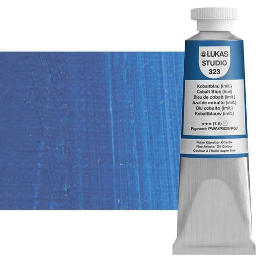 Lukas Studio Artist Oil Color Paints - High-pigment oil paint made with natural binder for artist, painting, & more! - [Cobalt Blue Hue - 37 mL] - color: Cobalt Blue Hue, size: 1.3 Fl Oz (Pack of 1)