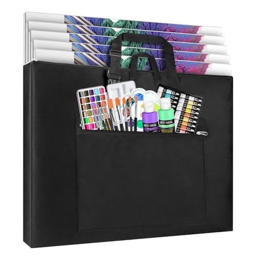 GOTIDEAL Large Art Portfolio Bag,Side Widening, 24x36 Inches Waterproof Art Portfolio Case with Shoulder&Handle Carry, Storage Carrying Bag for Artwork Sketch Drawing Canvas Photography Poster - size: 24"x36"