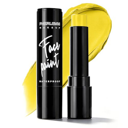 Yellow Face Paint Stick Waterproof Eye Black Smooth SmudgeProof Body Paint High Pigment for Sports Events Halloween SFX Makeup Sun Creature Cartoon Hero and Bright Character Looks - color: Yellow