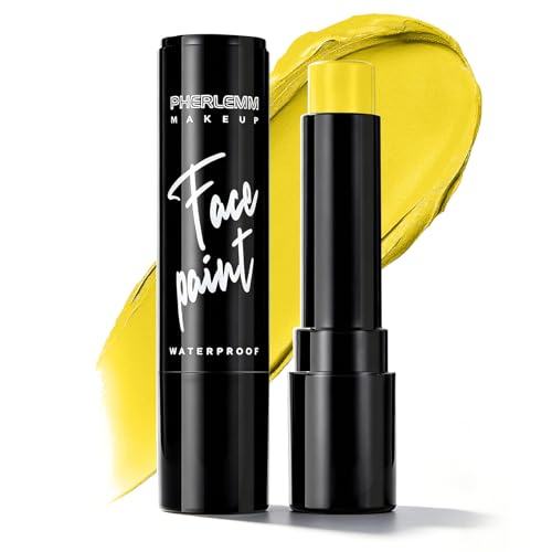 Yellow Face Paint Stick Waterproof Eye Black Smooth SmudgeProof Body Paint High Pigment for Sports Events Halloween SFX Makeup Sun Creature Cartoon Hero and Bright Character Looks - color: Yellow