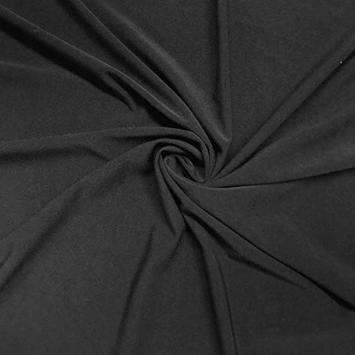 ITY Jersey Fabric | Spandex Knit | 2-Way Stretch | 95% Poly, 5% Spandex | Anti-Wrinkle, Breathable | 60" Wide | by The Yard | Apparel, Event Decor, Drapery (Black, 1 Yard) - color: Black, size: 1 Yard