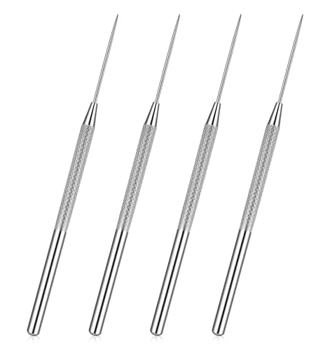 4 PCS Pottery Needle Tool, 6 Inch Clay Needle Tool Stainless Steel Needle Tools for Clay Set for Sculpting, Dotting & Carving (Silver)