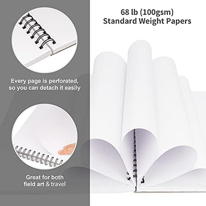 FIXSMITH 9"X12" Sketch Book | 200 Sheets (68 lb/100gsm) Sketchbook| 2 Pack (100 Sheets Each) |Acid Free Drawing Paper | Spiral Bound Sketchpad for Beginners,Artists & Professionals | Bright White - color: Black, size: 9"x12"-2 Pack