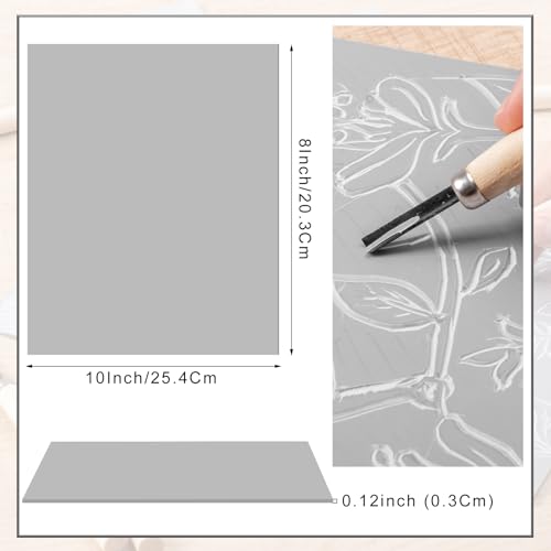 4Pcs Linoleum Blocks for Printmaking,8 x 10 Inch Linoleum Carving Tools Rubber Carving Blocks for Engraving Art Project Stamp Making - size: 8 x 10 Inch