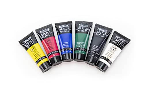 Liquitex BASICS Acrylic Paint Set, 6 x 22ml (0.74-oz) Tube Paint Set, Primary - style: Primary 6 x 22ml (0.74oz)