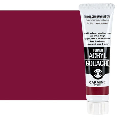 Turner Colour Works Acryl Gouache Artist Acrylic Paint - Single 40 ml Tube - Carmine - color: Carmine, style: 40ml
