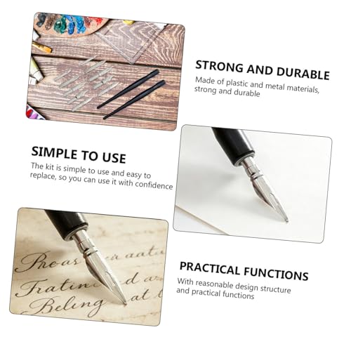 NUOBESTY 2 Sets Comic Dip Pens with Plastic Holders and Stainless Steel Nibs for Manga Drawing, Calligraphy, and Art Writing