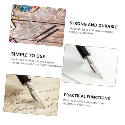 NUOBESTY 2 Sets Comic Dip Pens with Plastic Holders and Stainless Steel Nibs for Manga Drawing, Calligraphy, and Art Writing
