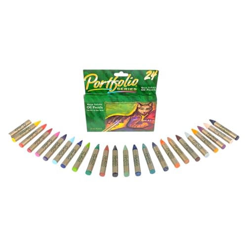 Crayola Portfolio Series Oil Pastels, Water Soluble, 24 Count, Colors May Vary - style: 24 Count