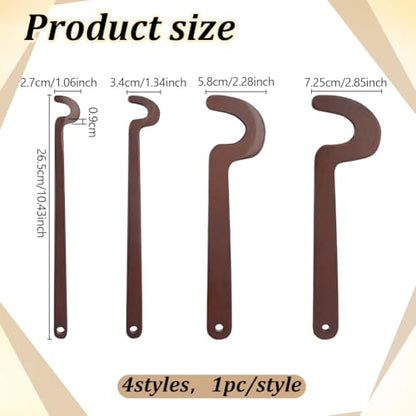 BENECREAT 4Pcs Wooden Pottery Throwing Stick, Pottery Quick Shaping Tools, Clay Sculpting Tool with Various Sizes for Clay Body, Bottom, and Rim