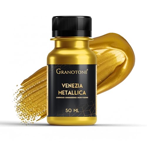 GRANOTONE Acrylic Venezia Metallic Gold Paint 1.69 fl oz Shimmering Non Fading 50 ml Colour Rich Pigments Non Toxic for Kids Artists and Beginners Made in India - color: Gold 50ml