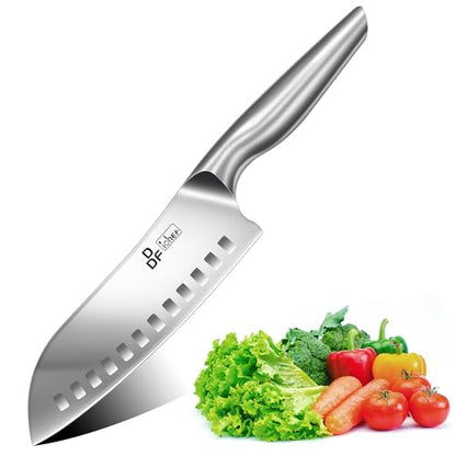 DDF iohEF Kitchen Knife, Chef's Knife In Japanese Stainless Steel Professional Santoku Cooking Knife, 7 Inch Non-slip Ultra Sharp Knife with Ergonomic Handle - color: Santoku Knife