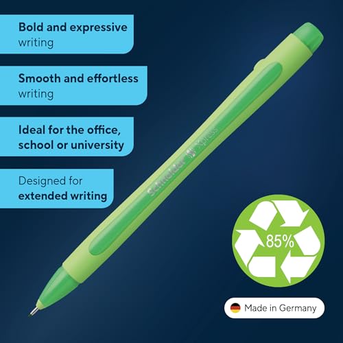 Schneider Xpress Premium Fineliner, 0.8 mm Porous Point, Light Green Barrel, Green Ink, Box of 10 Pens (190004) - color: Green