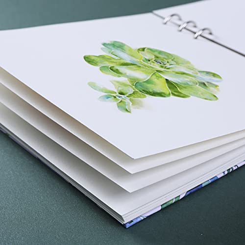 Watercolor Sketchbook - Watercolor Paper Sketch Book | Cold Press | 7.7 x 7.7 in, 20 Sheets, 140lb (300gsm) Heavyweight Paper | Loose-Leaf Binding, Lay Flat Water Journal, for Kids, Amateur - color: Succulent