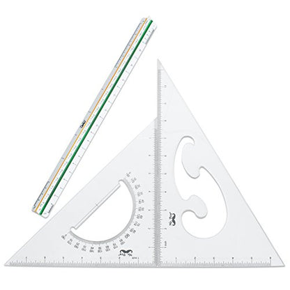 Mr. Pen Architectural Triangular Ruler Set with 12 Inch Triangular Scale | 11 Inch 30/60 and 8 Inch 45/90 Triangles