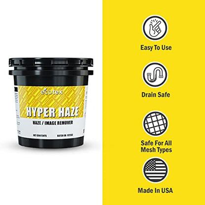 Ecotex® All Purpose Screen Printing Hyper Haze (Quart - 32oz.) - Eco Friendly Haze Remover and Degreaser, Plastisol and Water Based Ink Remover - Silk Screen Cleaner for Screen Printing Screens - size: 32 Ounce (Pack of 1)