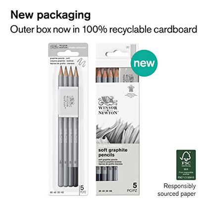 Winsor & Newton Studio Collection Artist Pencils, Graphite Pencils, Set of 5 - style: 5 Graphite Pencils