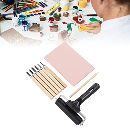 Xcello Stamp Making Kit with Assorted Carving Knives, Carving Block DIY Arts Tools for Creating Customized Artwork and Block Prints