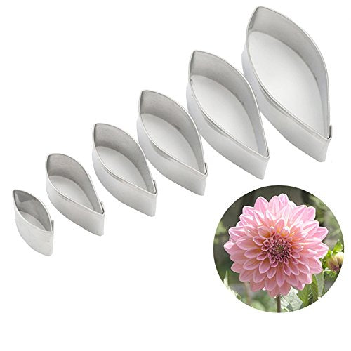KALAIEN 6pcs/set Dahlia Sugar Flower Cutter Set Fondant Cake Sugarcraft Decorating Tools - color: Dahlia Cutter(6pcs)