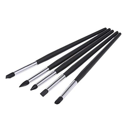 5-PACK Silicone Brush Pens,Paint Brush Set,Clay Sculpting Tools for Shaping Modeling Smoothing Pottery Decorating Pastel Blending Masking Fluid Nail Art Work