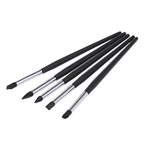 5-PACK Silicone Brush Pens,Paint Brush Set,Clay Sculpting Tools for Shaping Modeling Smoothing Pottery Decorating Pastel Blending Masking Fluid Nail Art Work