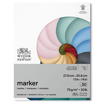 Winsor & Newton Classic Bleedproof Marker Pad, 11" x 14", 50 Sheets, 75 GSM - size: 11" x 14", style: Classical