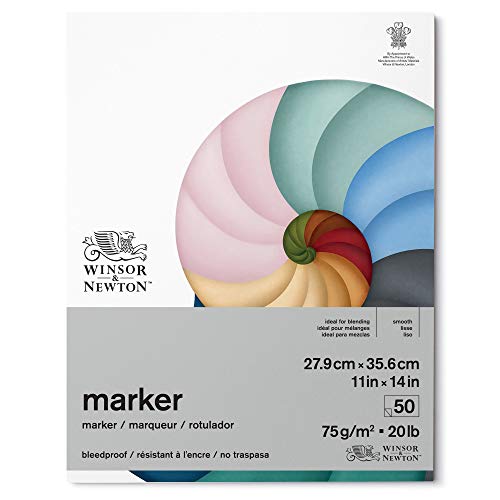 Winsor & Newton Classic Bleedproof Marker Pad, 11" x 14", 50 Sheets, 75 GSM - size: 11" x 14", style: Classical