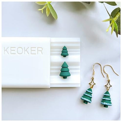 Keoker Christmas Polymer Clay Bead Roller, Clay Jewelry Making Tool - Makes Perfectly Round Beads in 2 Sizes (Tree Shape) - color: 2-Size Tree Shape Bead