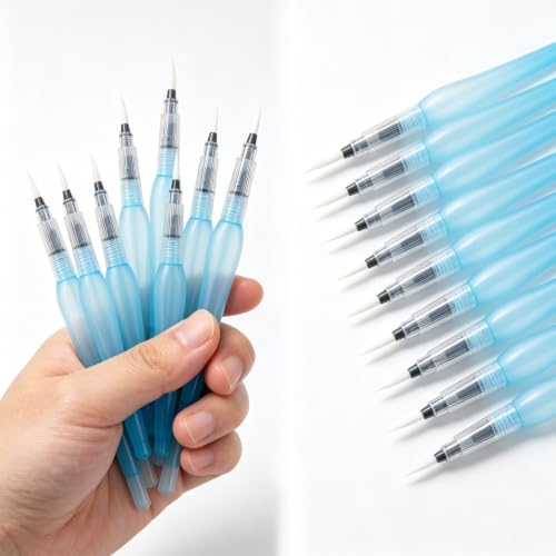 15Pcs Watercolour Brush Pens Refillable | Refillable water brush pens for watercolor painting, calligraphy, sketching. Perfect for artists, beginners, hobbyists.