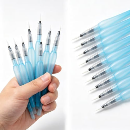 15Pcs Watercolour Brush Pens Refillable | Refillable water brush pens for watercolor painting, calligraphy, sketching. Perfect for artists, beginners, hobbyists.