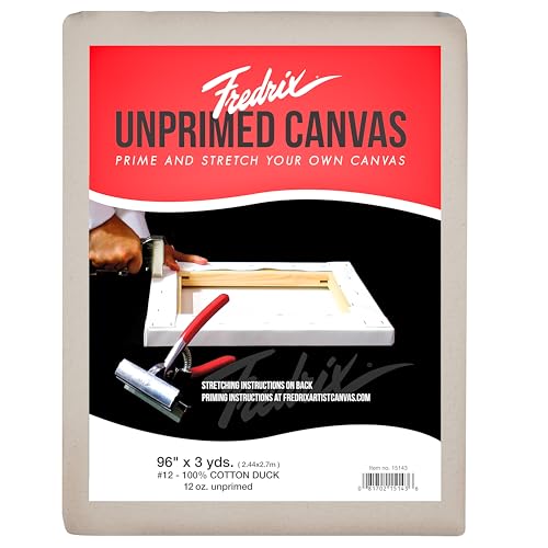 FREDRIX PRO Series Folded Unprimed Cotton Canvas, 96" x 3 yds, Beige - size: 96" x 3 yds.